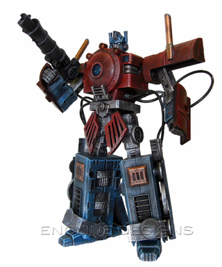 Illustration for article titled This steampunk Optimus Prime runs on coal